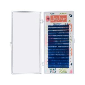 Цветные ресницы Lash&Go микс "Синий" 0,07/D/ 7-14 mm (16 линий)