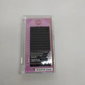 Черные ресницы Enigma микс 0,07/M/9-11 mm (16 линий)