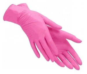 Перчатки нитриловые Benovy L (розовые), 100 шт (50 пар)