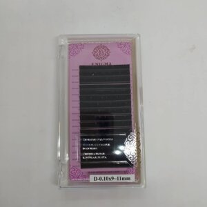 Черные ресницы Enigma микс 0,10/D/9-11 mm (16 линий)