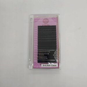 Черные ресницы Enigma микс 0,10/D/9-12 mm (16 линий)