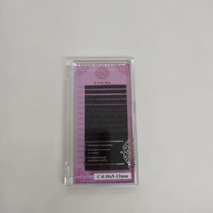 Черные ресницы Enigma микс 0,10/С/5-12 mm. (16 линий)