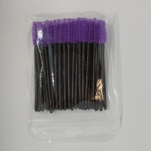 Набор щеток для бровей и ресниц (50 шт), фиолетовый