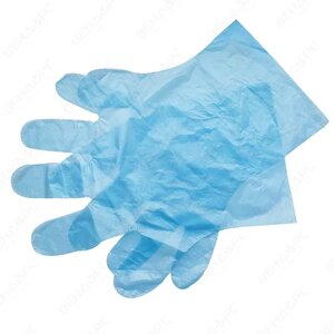 Перчатки полиэтиленовые одноразовые (голубые). Размер L