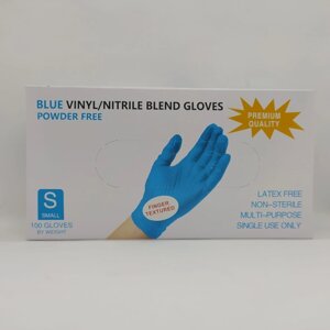 Перчатки Wally Blend S голубые  Нитриловые с добавлением винила, 100 шт (50 пар)