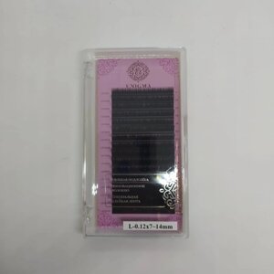 Черные ресницы Enigma микс 0,12/L/7-14 mm (16 линий)