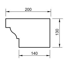 Антаблемент /сквозной Вландо , АБ-07.130/с, 130х200х450 мм (Высота х Вылет х Длина), архитектурный бетон, для фасадного от компании ООО "АрхиДекор" - фото 1