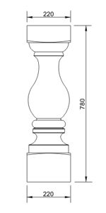 Балясина Вландо , БЛ-01.780, Высота 780 мм, архитектурный бетон
