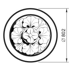 Цветок - розетка круглая D802 на стену Вландо , ДК-02.800, 802х802х802 мм (ШхВ), архитектурный бетон от компании ООО "АрхиДекор" - фото 1