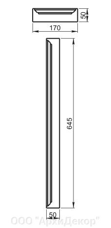 Филенка Вландо , ФЛ-00.645, 170хх645 мм (ШхВ), архитектурный бетон от компании ООО "АрхиДекор" - фото 1