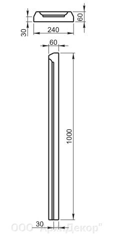 Филенка Вландо , ФЛ-10.240, 240хх1000 мм (ШхВ), архитектурный бетон от компании ООО "АрхиДекор" - фото 1