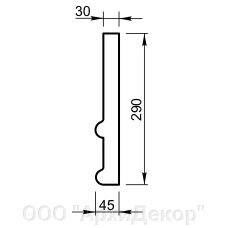 Карниз (фриз) Вландо , КН-29.290/с, 290х30х800 мм (Высота х Вылет х Длина), архитектурный бетон, для фасадного декора от компании ООО "АрхиДекор" - фото 1