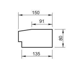 Карниз (Подоконник) Вландо , КН-15.080, 80х150х800 мм (Высота х Вылет х Длина), архитектурный бетон, для фасадного от компании ООО "АрхиДекор" - фото 1