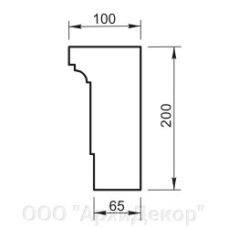 Карниз Вландо , КН-04.200, 200х100х600 мм (Высота х Вылет х Длина), архитектурный бетон, для фасадного декора от компании ООО "АрхиДекор" - фото 1