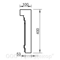 Карниз Вландо , КН-06.400/1, 400х100х500 мм (Высота х Вылет х Длина), архитектурный бетон, для фасадного декора от компании ООО "АрхиДекор" - фото 1