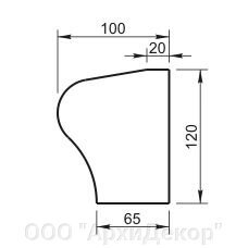 Карниз Вландо , КН-10.120/1, 120х100х500 мм (Высота х Вылет х Длина), архитектурный бетон, для фасадного декора от компании ООО "АрхиДекор" - фото 1