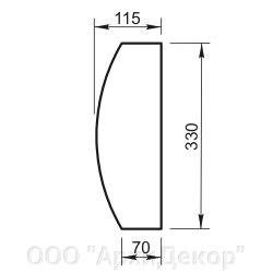 Карниз Вландо , КН-100.330/скв, 330х115х520 мм (Высота х Вылет х Длина), архитектурный бетон, для фасадного декора от компании ООО "АрхиДекор" - фото 1