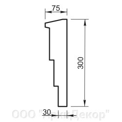 Карниз Вландо , КН-101.300, 300х75х600 мм (Высота х Вылет х Длина), архитектурный бетон, для фасадного декора от компании ООО "АрхиДекор" - фото 1