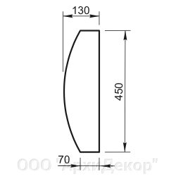 Карниз Вландо , КН-101.450/скв, 450х130х520 мм (Высота х Вылет х Длина), архитектурный бетон, для фасадного декора от компании ООО "АрхиДекор" - фото 1