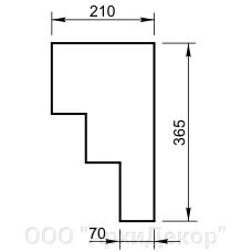 Карниз Вландо , КН-16.210/с, 365х210х680 мм (Высота х Вылет х Длина), архитектурный бетон, для фасадного декора от компании ООО "АрхиДекор" - фото 1