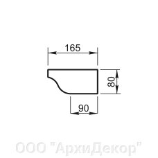 Карниз Вландо , КН-60.080/2, 80х165х1020 мм (Высота х Вылет х Длина), архитектурный бетон, для фасадного декора от компании ООО "АрхиДекор" - фото 1