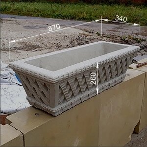Кашпо "Плетенка-1" Вландо , ЦВ-00.870, 340хх260 мм (ШхВ), архитектурный бетон