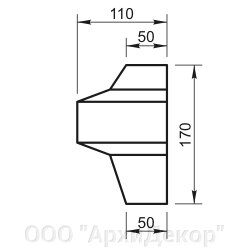 Кронштейн Вландо , КР-01.870/1, 170х110х мм (Высота х Вылет х Длина), архитектурный бетон, для фасадного декора от компании ООО "АрхиДекор" - фото 1