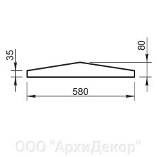 Крышка на парапет (580мм) Вландо , КП-10.580/скв, 580х580х80 мм, архитектурный бетон от компании ООО "АрхиДекор" - фото 1