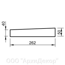 Крышка на парапет односкатная Вландо , КП-02.262, 262х262х50 мм, архитектурный бетон от компании ООО "АрхиДекор" - фото 1