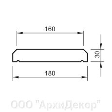 Крышка на парапет плоская Вландо , КП-40.180, 180х180х30 мм, архитектурный бетон от компании ООО "АрхиДекор" - фото 1