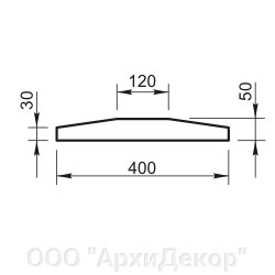 Крышка на парапет с площадкой Вландо , КП-01.400, 400х400х50 мм, архитектурный бетон от компании ООО "АрхиДекор" - фото 1