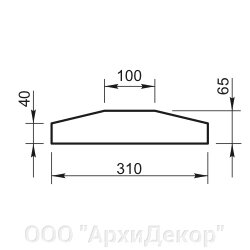 Крышка на парапет с площадкой Вландо , КП-03.310, 310х310х65 мм, архитектурный бетон от компании ООО "АрхиДекор" - фото 1