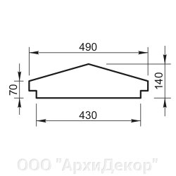 Крышка на парапет торцевая Вландо , КП-43.500/торц, 430х430х140 мм, архитектурный бетон от компании ООО "АрхиДекор" - фото 1