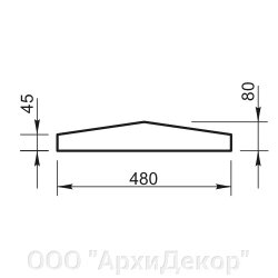 Крышка на парапет Вландо , КП-00.480/скв, 480х480х80 мм, архитектурный бетон от компании ООО "АрхиДекор" - фото 1