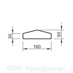 Крышка на парапет Вландо , КП-10.160/скв, 160х160х50 мм, архитектурный бетон от компании ООО "АрхиДекор" - фото 1