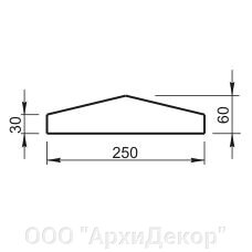 Крышка на парапет Вландо , КП-10.250/1, 250х250х60 мм, архитектурный бетон от компании ООО "АрхиДекор" - фото 1