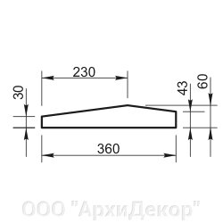 Крышка на парапет Вландо , КП-10.360, 360х360х60 мм, архитектурный бетон от компании ООО "АрхиДекор" - фото 1