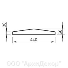 Крышка на парапет Вландо , КП-10.440, 440х440х60 мм, архитектурный бетон от компании ООО "АрхиДекор" - фото 1