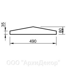 Крышка на парапет Вландо , КП-10.490, 490х490х80 мм, архитектурный бетон от компании ООО "АрхиДекор" - фото 1