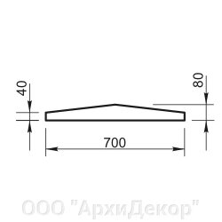 Крышка на парапет Вландо , КП-10.700, 700х700х80 мм, архитектурный бетон от компании ООО "АрхиДекор" - фото 1