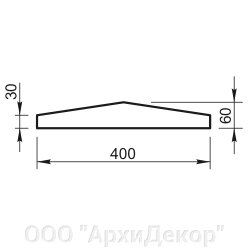 Крышка на парапет Вландо , КП-11.400, 400х400х60 мм, архитектурный бетон от компании ООО "АрхиДекор" - фото 1