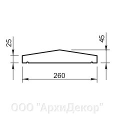 Крышка на парапет Вландо , КП-41.260, 260х260х45 мм, архитектурный бетон от компании ООО "АрхиДекор" - фото 1