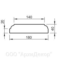 Крышка на парапет Вландо , ПД-20.180, 180х180х40 мм, архитектурный бетон от компании ООО "АрхиДекор" - фото 1