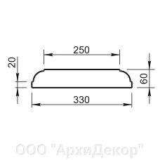 Крышка на парапет Вландо , ПД-20.330, 330х330х60 мм, архитектурный бетон от компании ООО "АрхиДекор" - фото 1