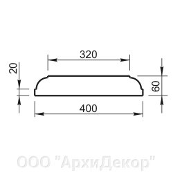 Крышка на парапет Вландо , ПД-20.400, 400х400х60 мм, архитектурный бетон от компании ООО "АрхиДекор" - фото 1