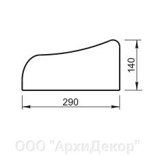 Крышка на парапет Вландо , ПФ-01.290/1, 290х290х140 мм, архитектурный бетон от компании ООО "АрхиДекор" - фото 1