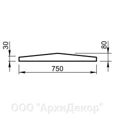 Крышка на парапет (забор) Вландо , КП-10.750, 750х750х80 мм, архитектурный бетон от компании ООО "АрхиДекор" - фото 1