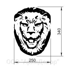 Маска льва Вландо , МЛ-01.340, 250хх340 мм (ШхВ), архитектурный бетон от компании ООО "АрхиДекор" - фото 1