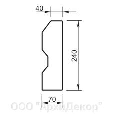 Наличник центральный Вландо , НО-02.240, 240х70х300 мм (Высота х Вылет х Длина), архитектурный бетон, для фасадного от компании ООО "АрхиДекор" - фото 1