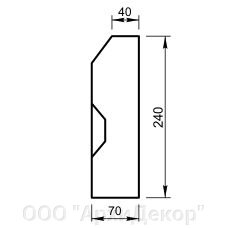 Наличник Вландо , НО-01.240/с, 240х70х600 мм (Высота х Вылет х Длина), архитектурный бетон, для фасадного декора от компании ООО "АрхиДекор" - фото 1